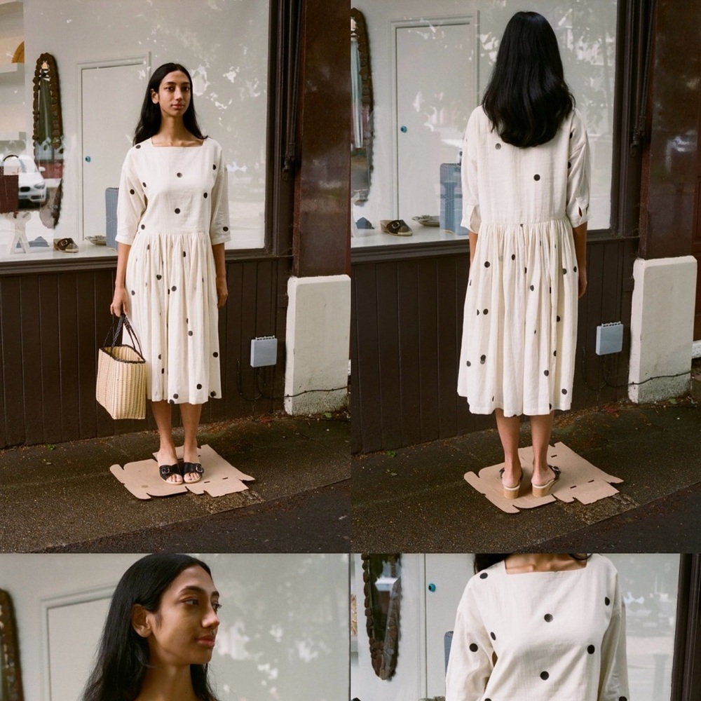 Runaway Bicycle Polka Dot Dress